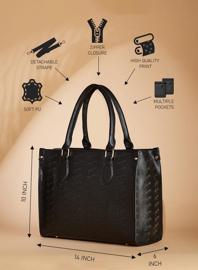 Fargo PU Women's Stylish Handbag Shoulder Bag (Black) - Image 4